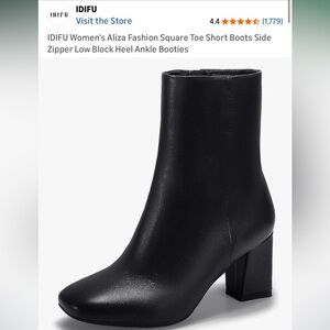 IDIFU Sleek Black Heeled Boots